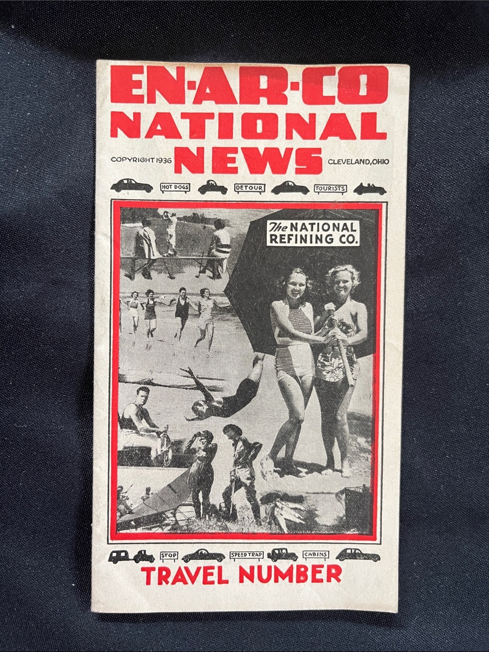 1936 En-Ar-Co National News Motor Oil Lubricant Travel Number Swimsuit Girls